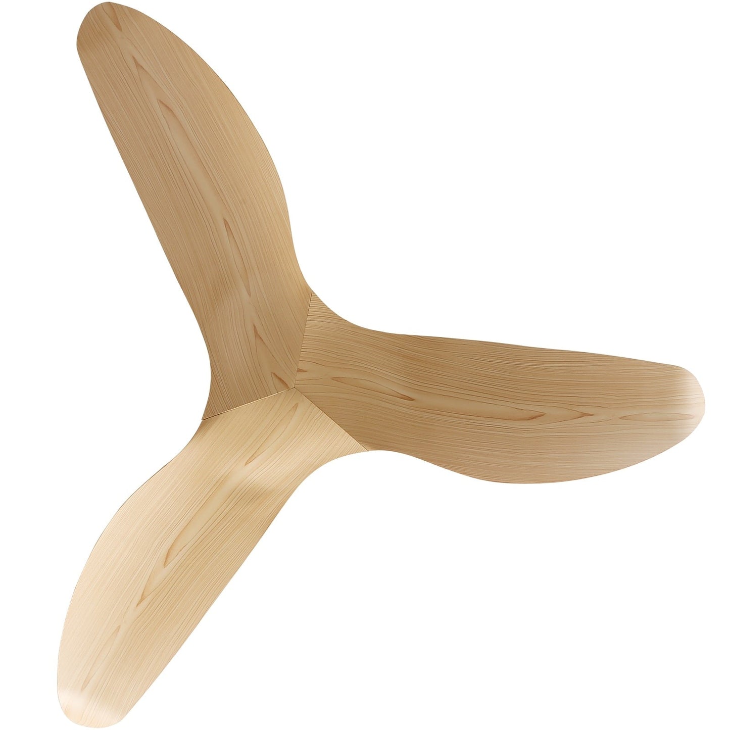 Ventilatore da soffitto moderno in legno massello/ABS da 52 pollici con telecomando (senza luce), 6 velocità del vento, flusso d'aria reversibile