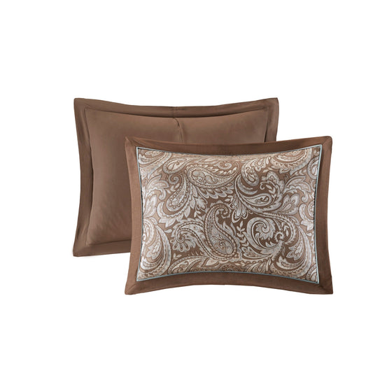 Madison Park Whitman Set di piumoni da 12 pezzi blu/marrone con lenzuola in cotone