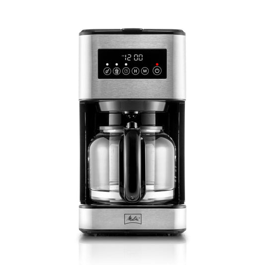 Melitta Aroma Tocco Plus Macchina per caffè americano caldo e freddo da 12 tazze con caraffa in vetro e display touch control