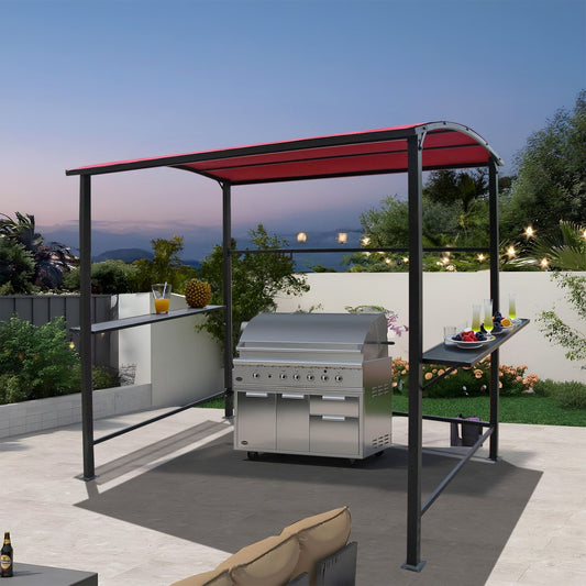 Gazebo per barbecue con struttura in acciaio da esterno, 5 piedi x 8 piedi