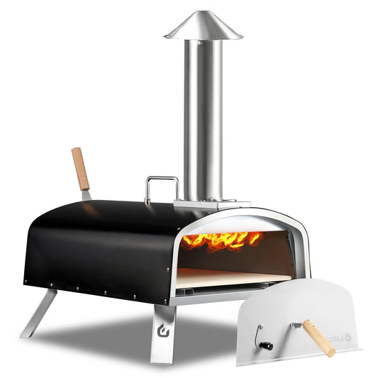 Forno per pizza a legna da esterno, forno per pizza portatile con pala per pizza e borsa per il trasporto - 16 pollici