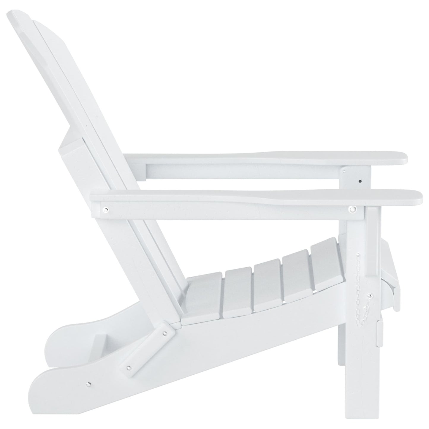 Sedia Adirondack pieghevole per esterni e patio Polytrends Laguna HDPE, adatta a tutte le stagioni, con pouf (set da 2 pezzi)