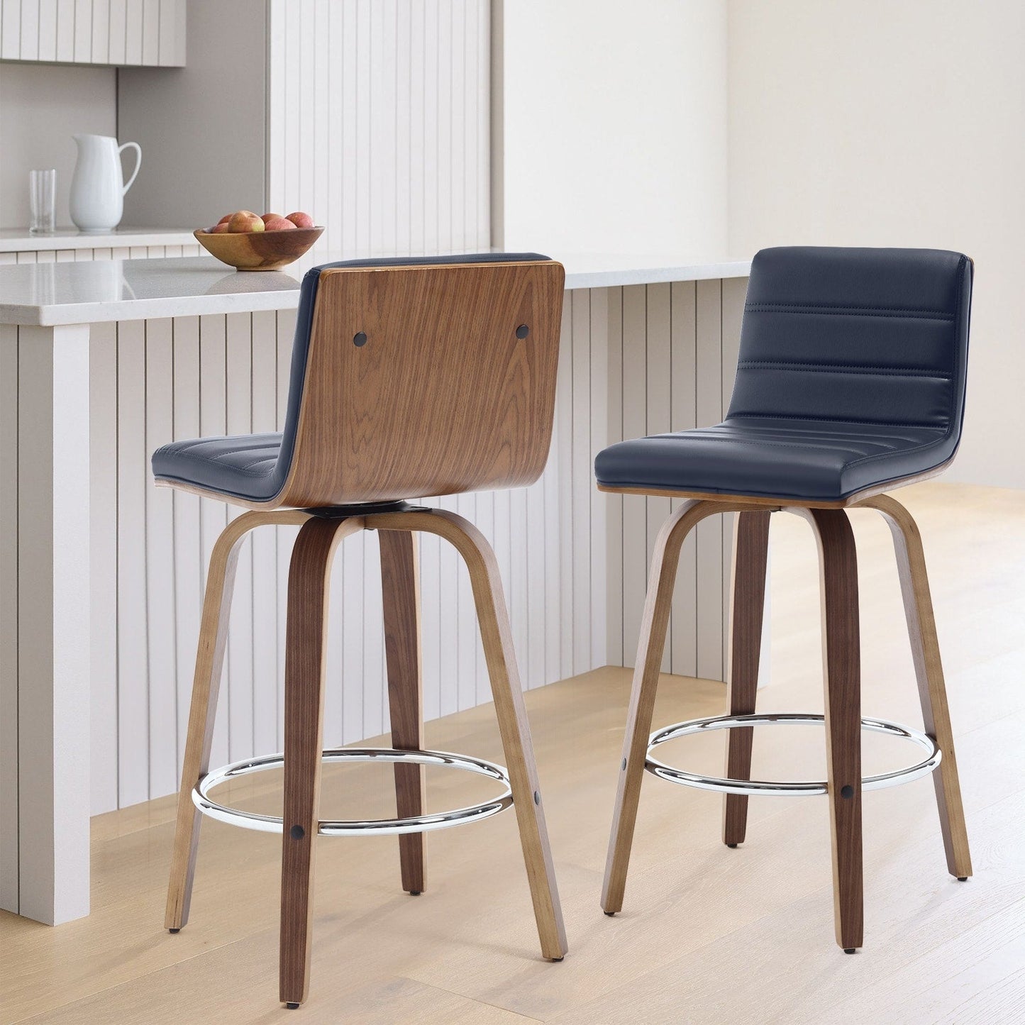 26/29 Sgabelli da bar/bancone girevoli in similpelle, set da 2/3