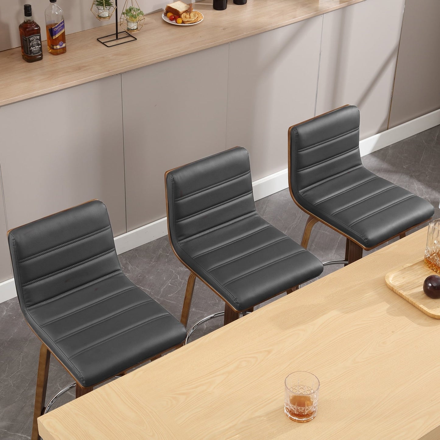 26/29 Sgabelli da bar/bancone girevoli in similpelle, set da 2/3