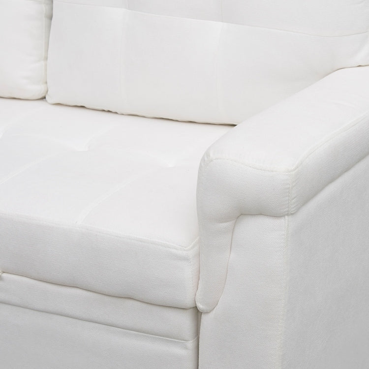 Divano componibile reversibile con letto estraibile, chaise longue con contenitore nascosto, gambe resistenti,