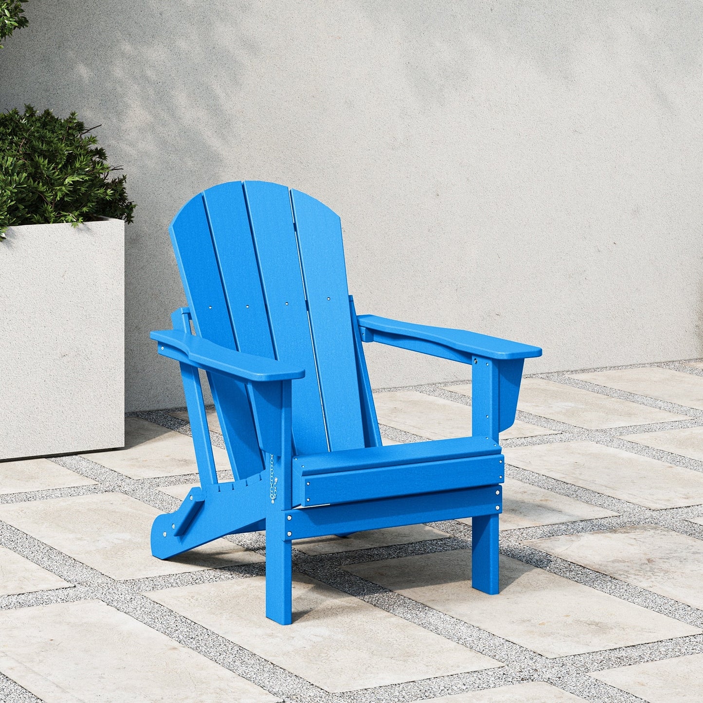 Sedia Adirondack pieghevole per esterni e patio, resistente allo sbiadimento e a tutte le condizioni atmosferiche, Polytrends Laguna