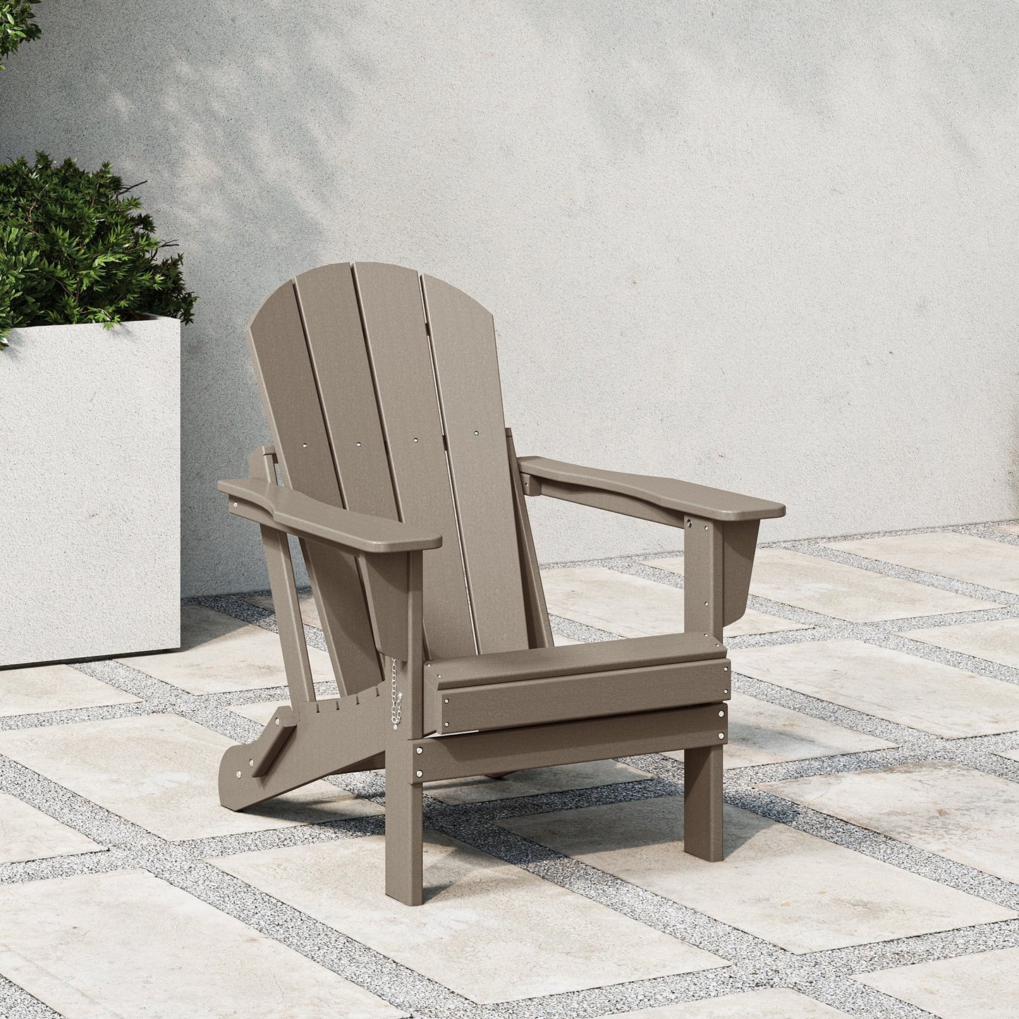 Sedia Adirondack pieghevole per esterni e patio, resistente allo sbiadimento e a tutte le condizioni atmosferiche, Polytrends Laguna