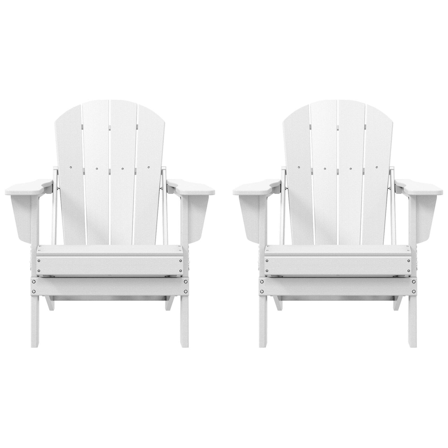 Sedie Adirondack pieghevoli per esterni e patio, resistenti alle intemperie, Polytrends Laguna (set da 2)