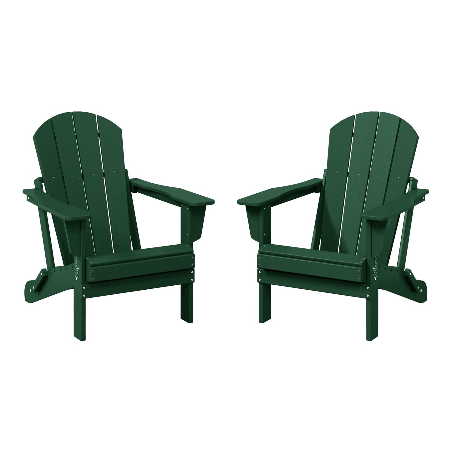 Sedie Adirondack pieghevoli per esterni e patio, resistenti alle intemperie, Polytrends Laguna (set da 2)
