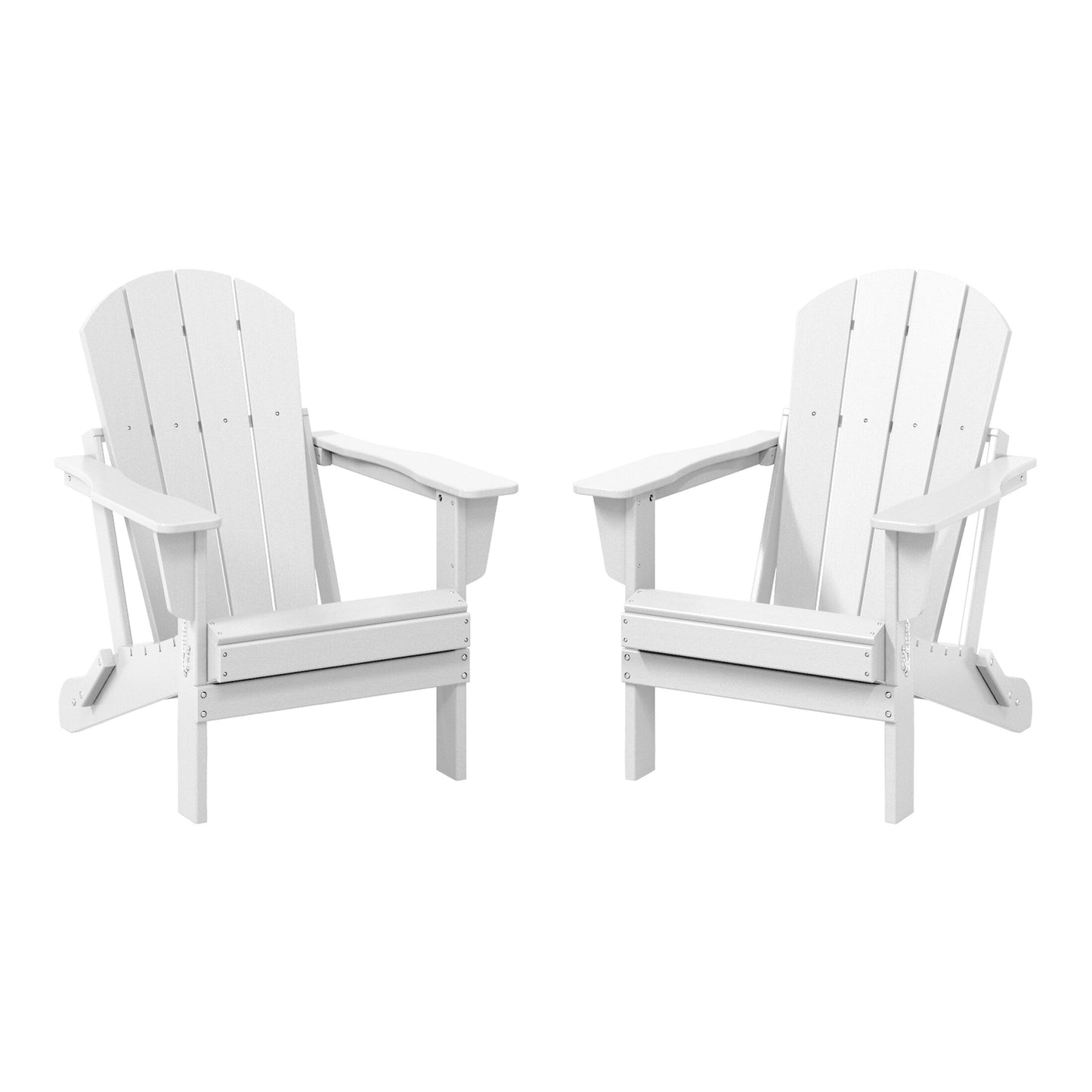 Sedie Adirondack pieghevoli per esterni e patio, resistenti alle intemperie, Polytrends Laguna (set da 2)
