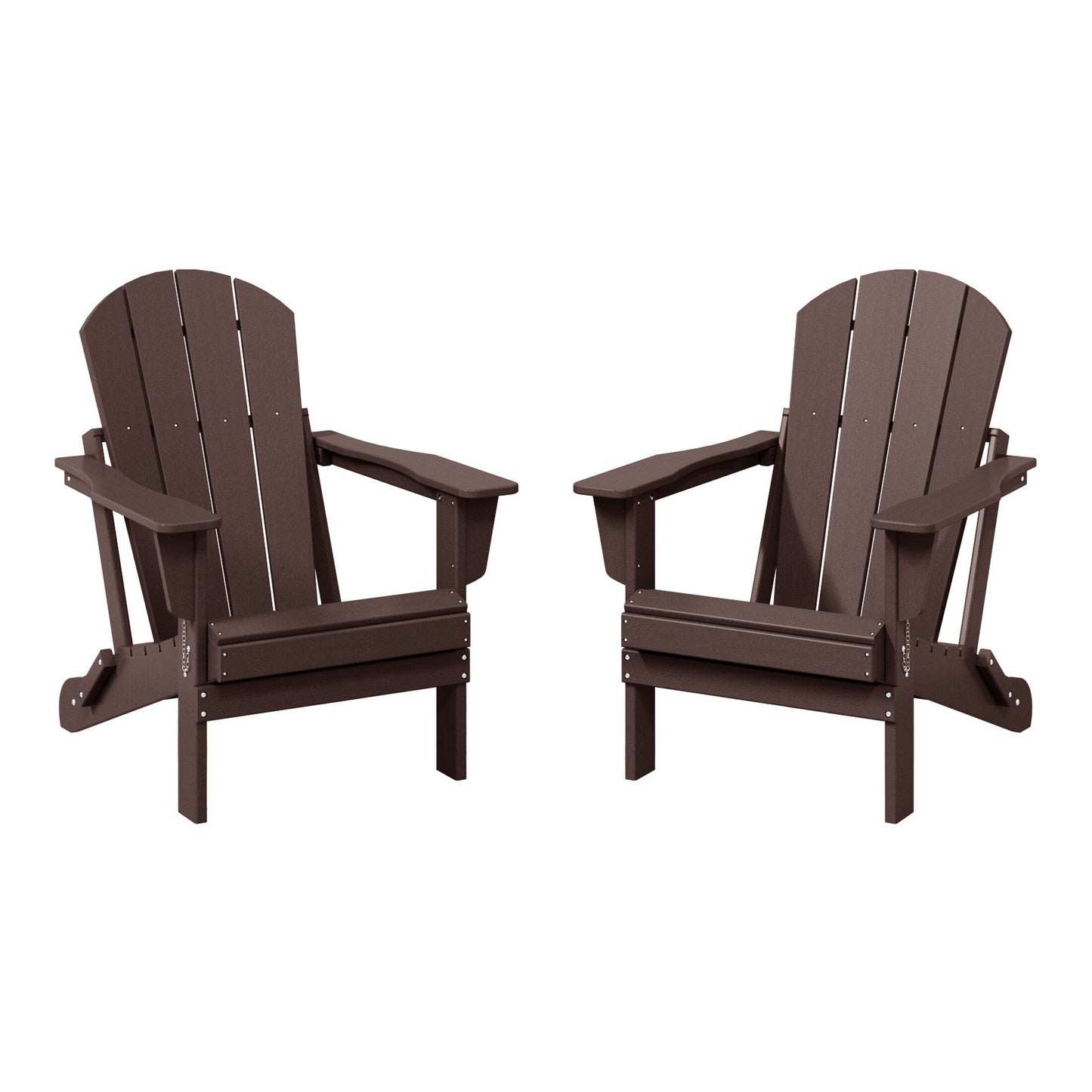 Sedie Adirondack pieghevoli per esterni e patio, resistenti alle intemperie, Polytrends Laguna (set da 2)