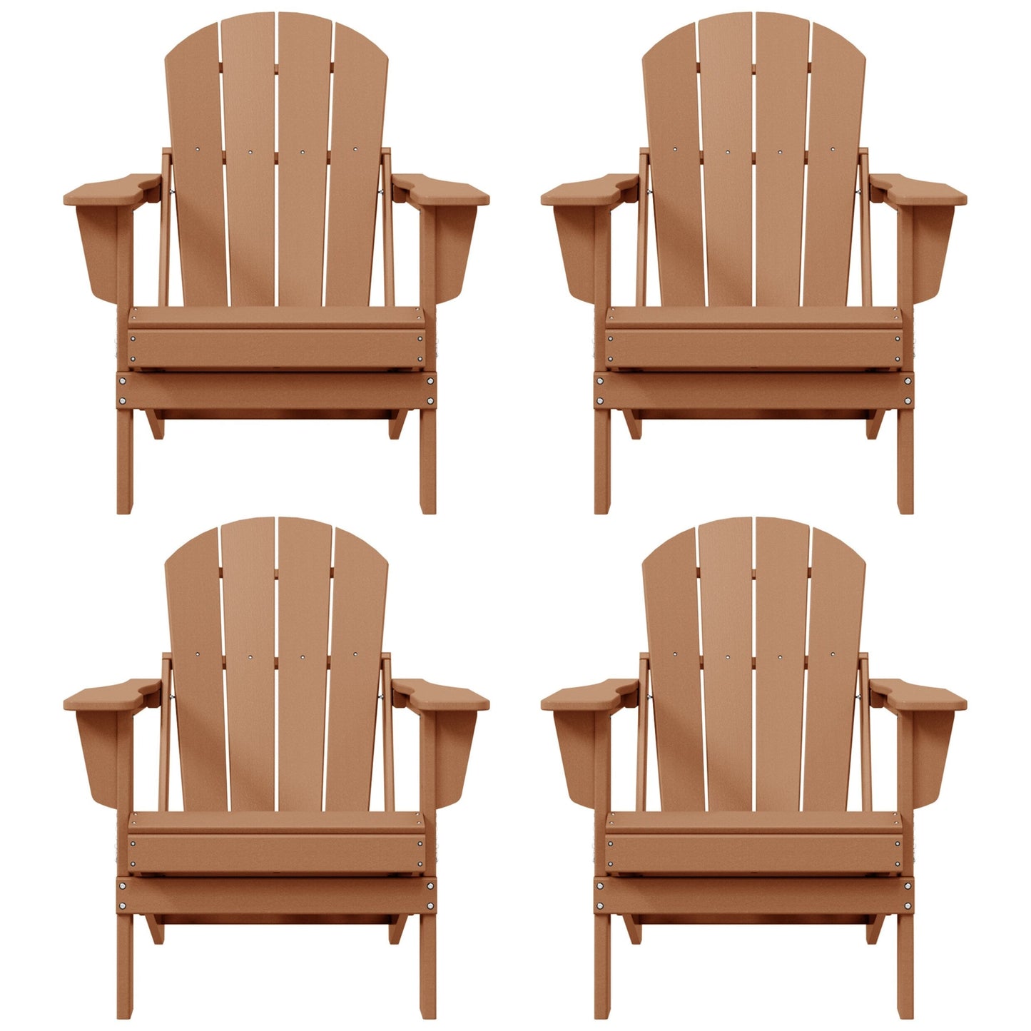 Sedie Adirondack pieghevoli per esterni e patio, resistenti alle intemperie, Polytrends Laguna (set da 4)