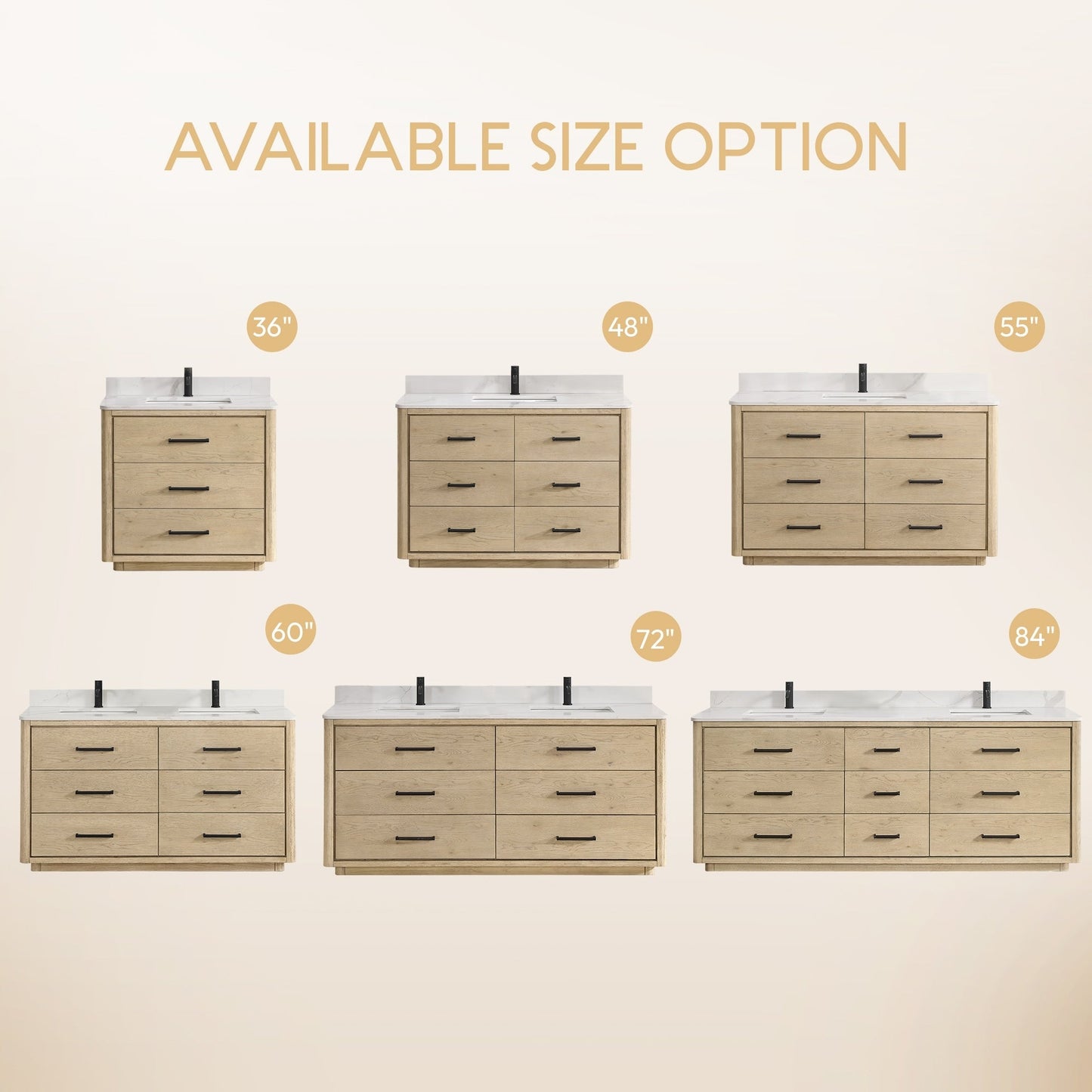 Mobile bagno Porto con piano in pietra di quarzo bianco senza specchio