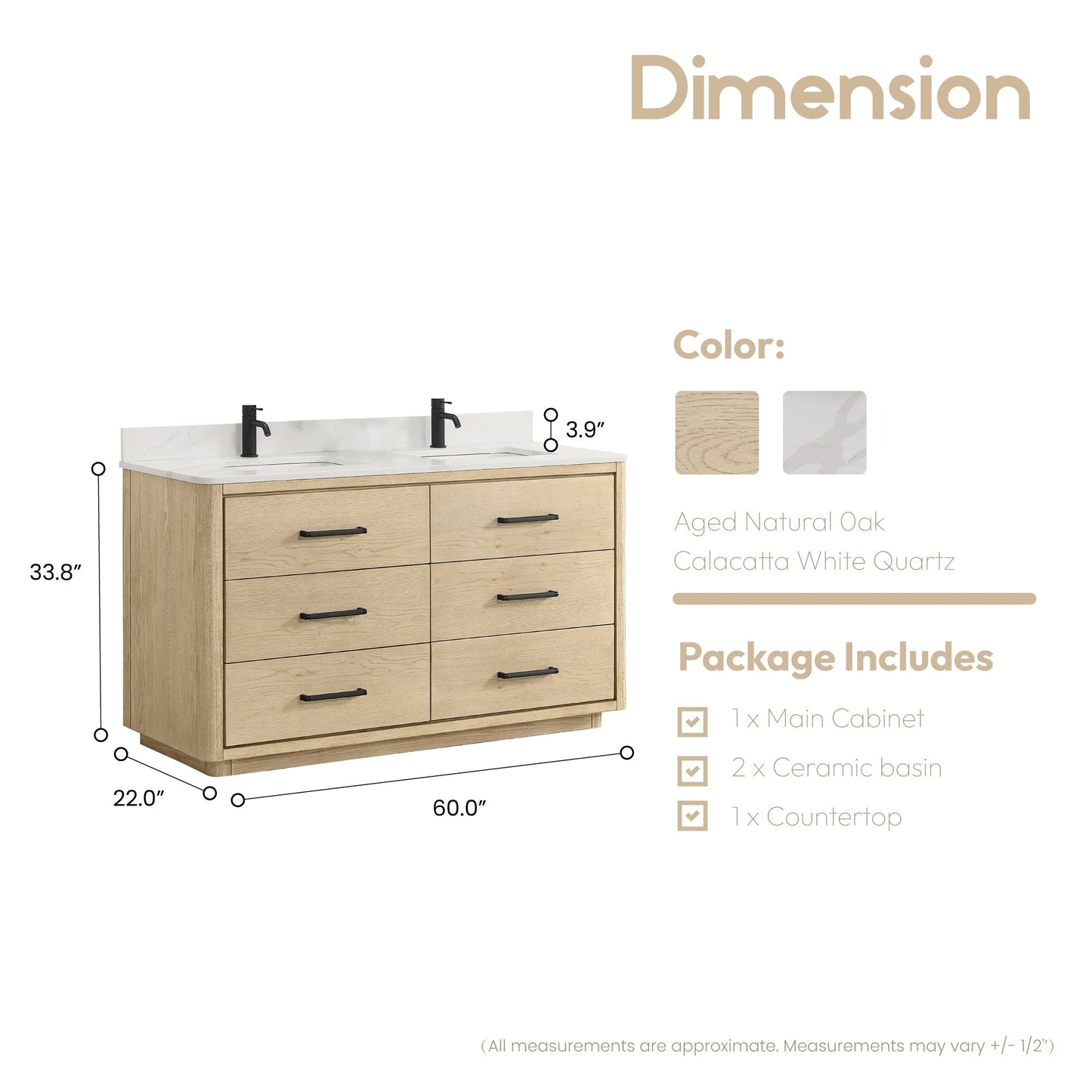 Mobile bagno Porto con piano in pietra di quarzo bianco senza specchio