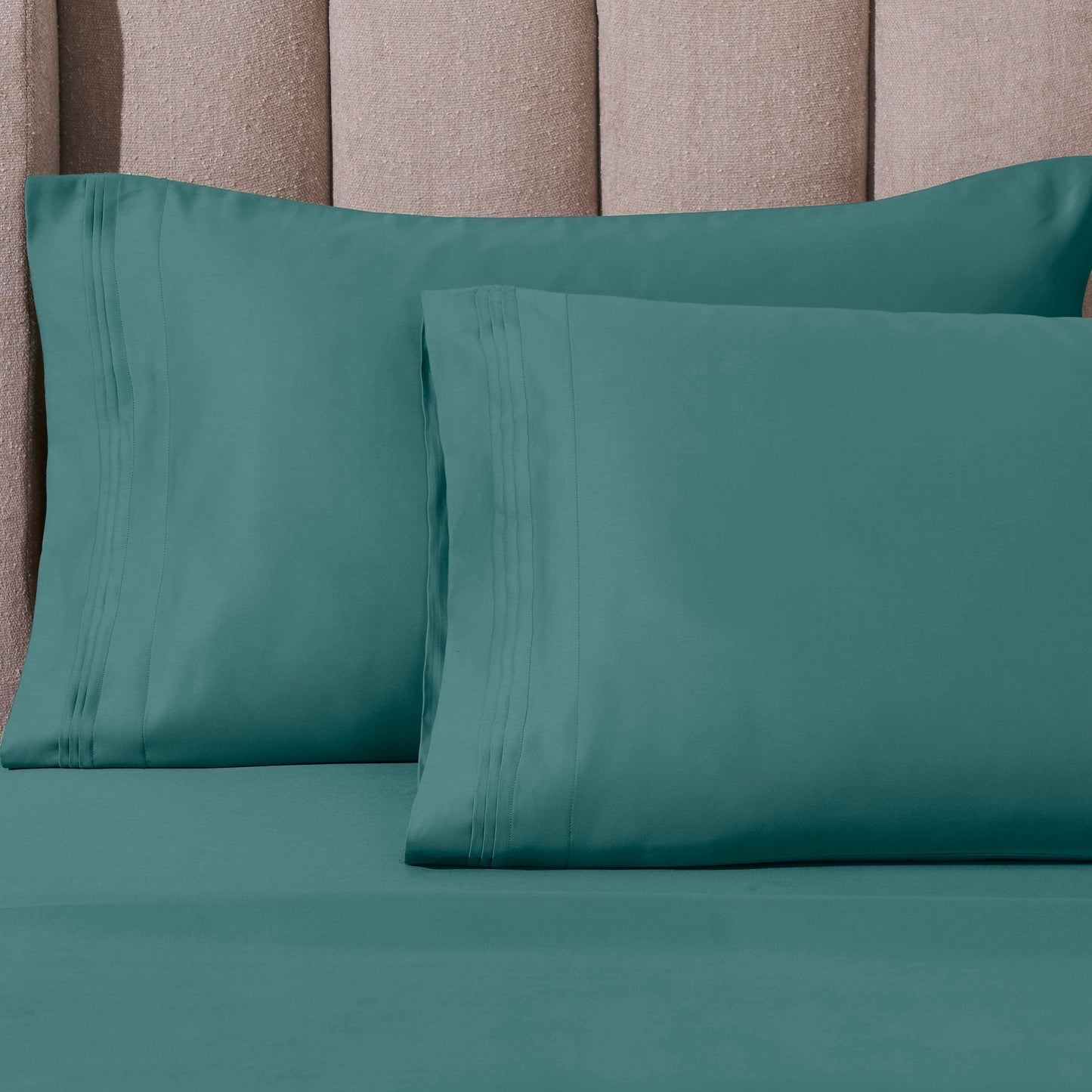 Set di lenzuola in cotone egiziano di qualità superiore, con tasche profonde e tinta unita, 1000 fili