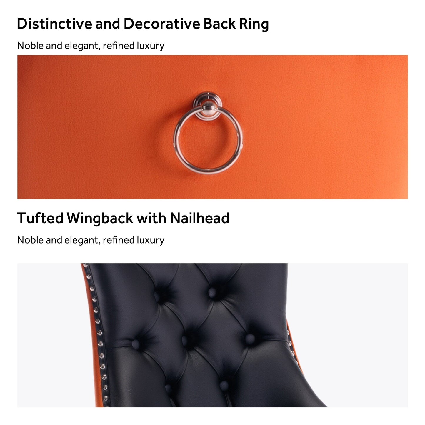 Sedia da pranzo imbottita in velluto trapuntato con gambe in legno massello, set da 6