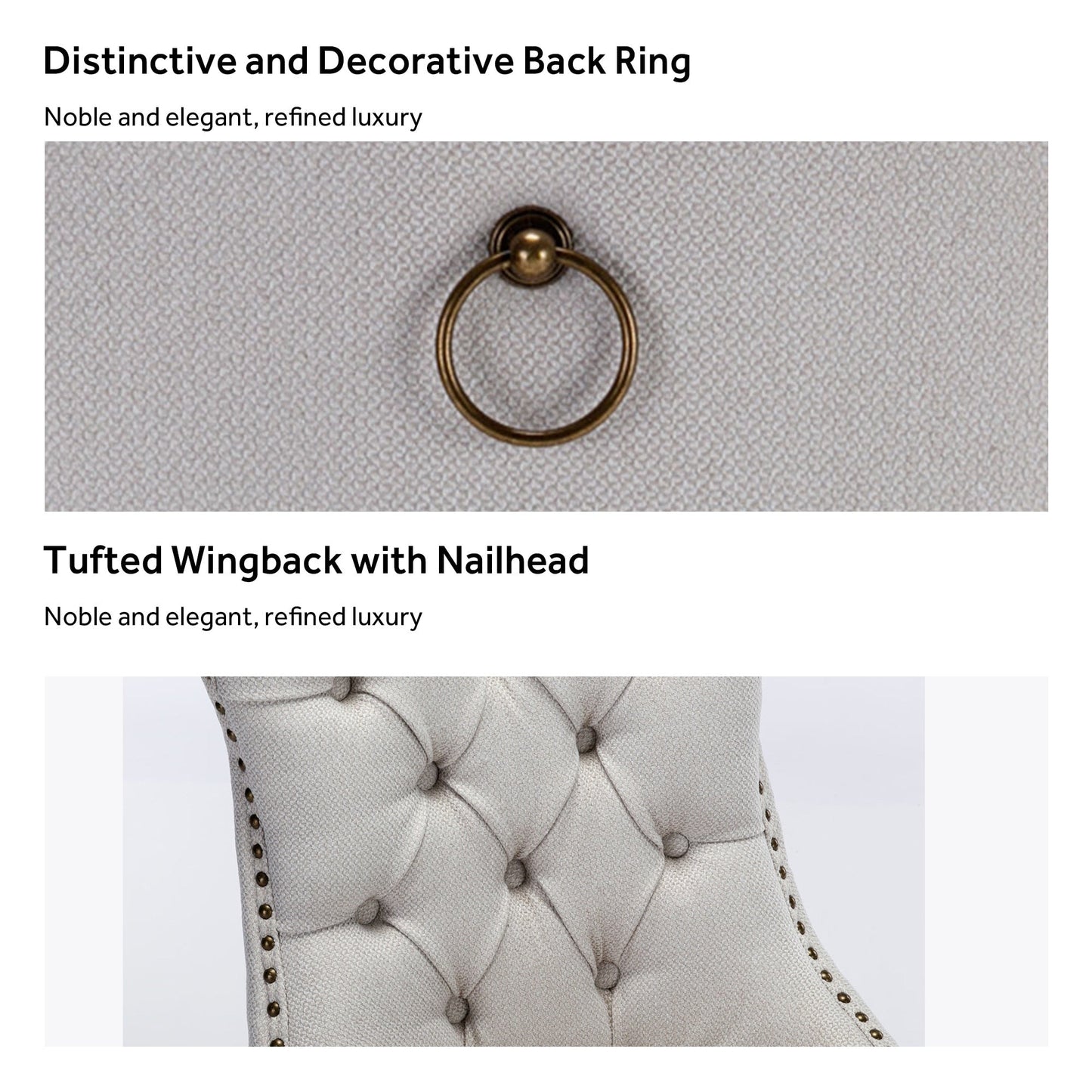 Sedia da pranzo imbottita in velluto trapuntato con gambe in legno massello, set da 6