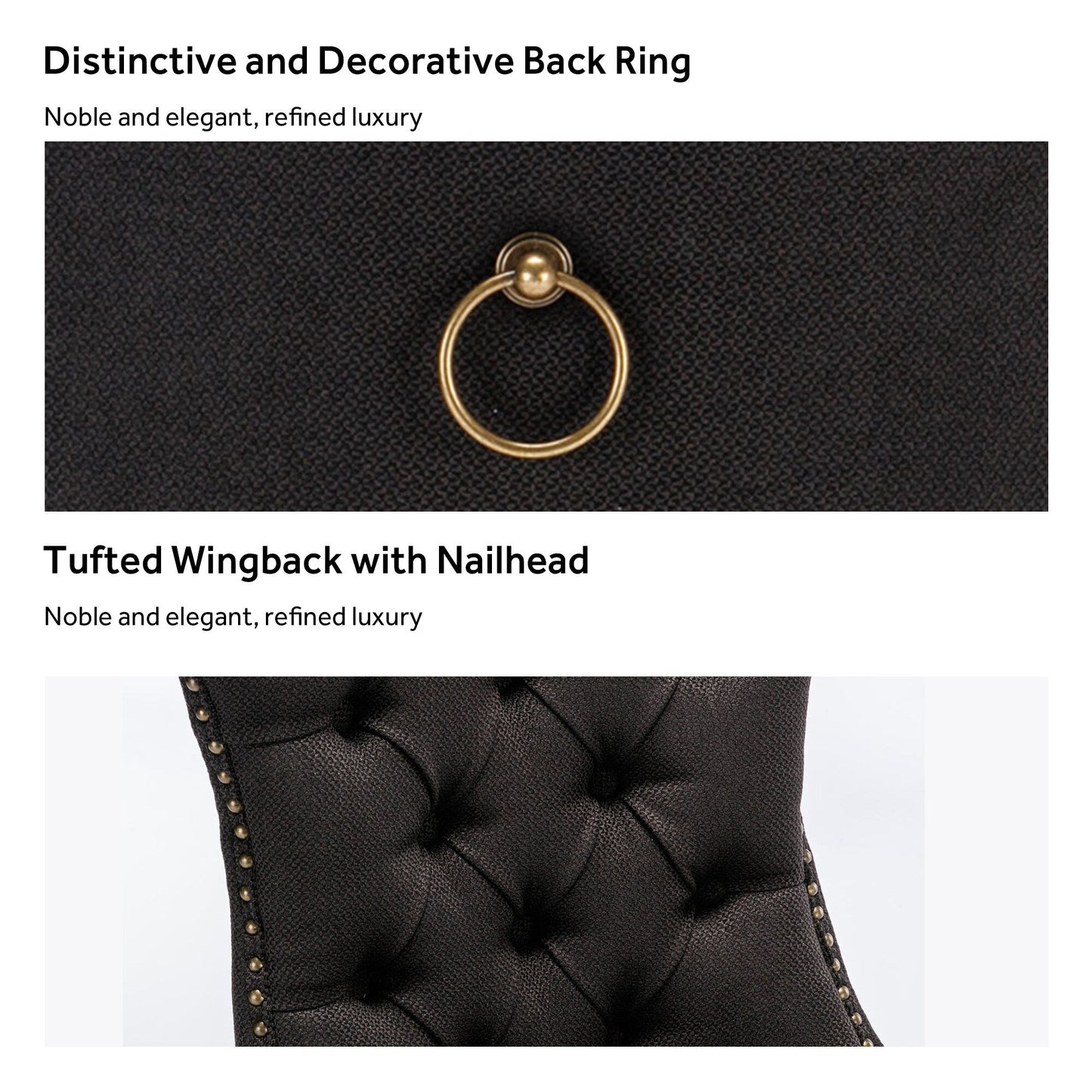 Sedia da pranzo imbottita in velluto trapuntato con gambe in legno massello, set da 6