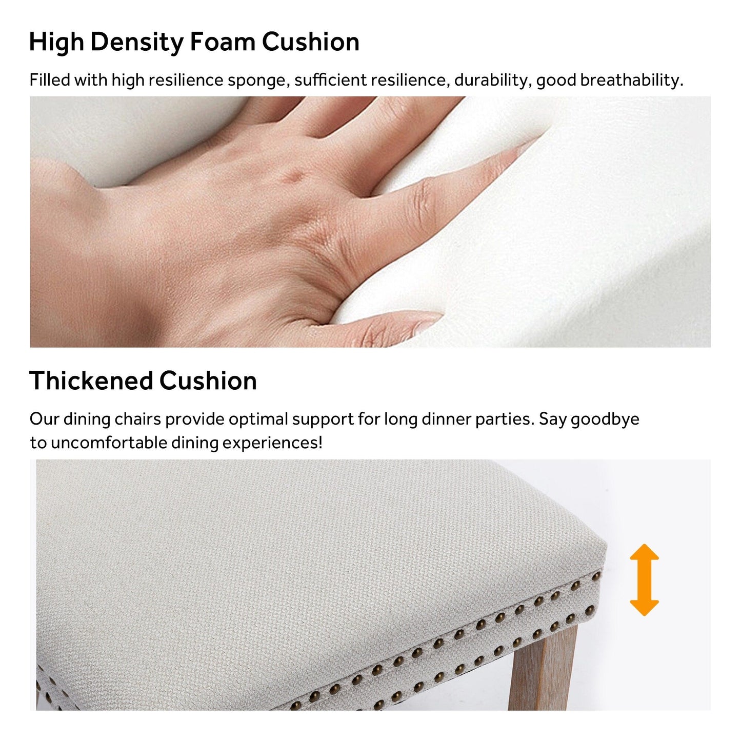 Sedia da pranzo imbottita in velluto trapuntato con gambe in legno massello, set da 6