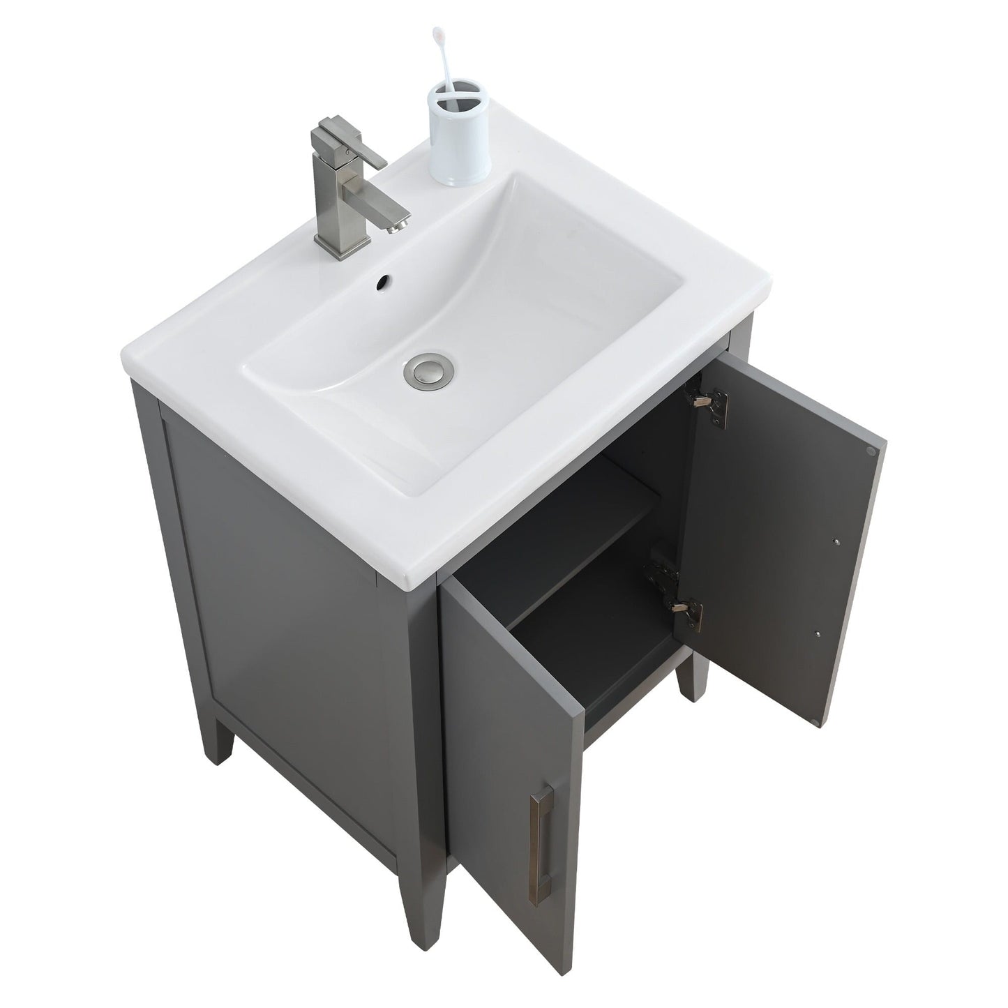 Mobiletto per lavabo da bagno Vanity Art 20 o 24 o 30 con piano in ceramica