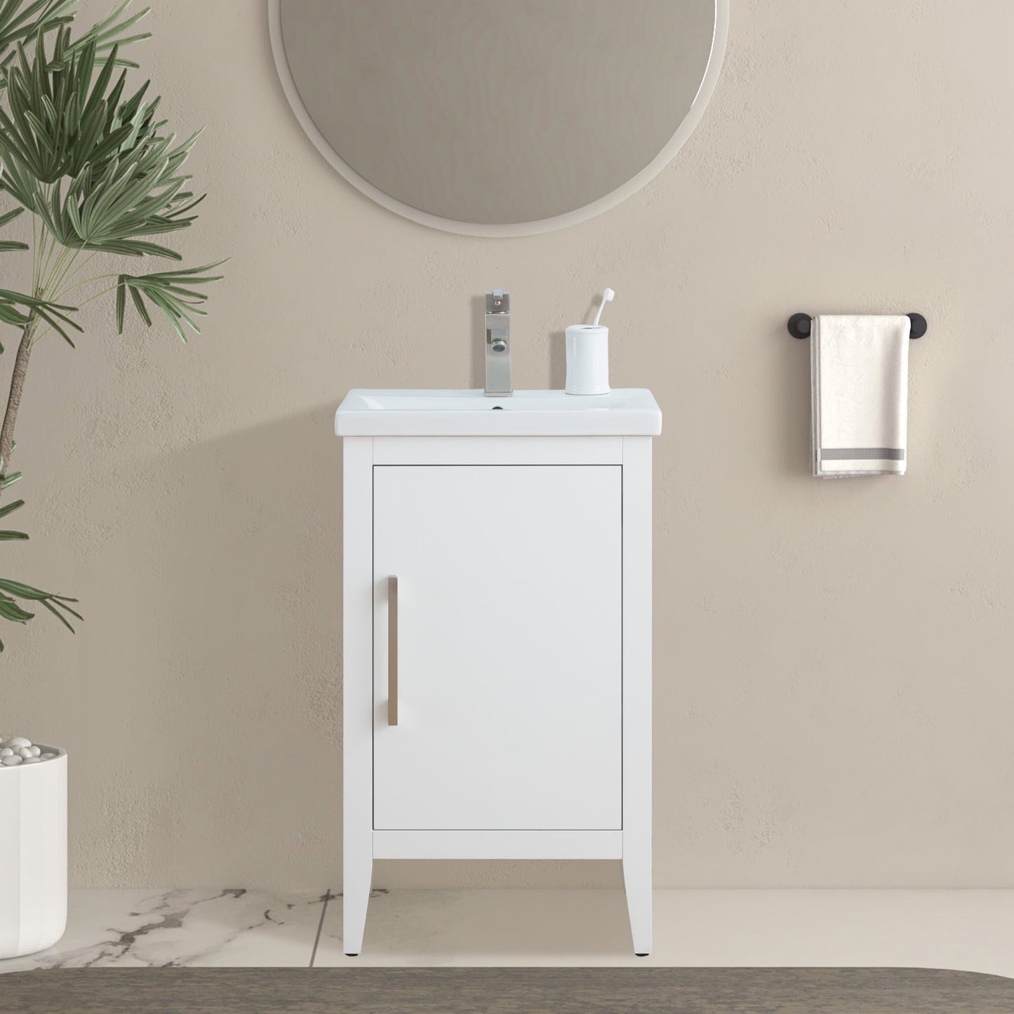 Mobiletto per lavabo da bagno Vanity Art 20 o 24 o 30 con piano in ceramica