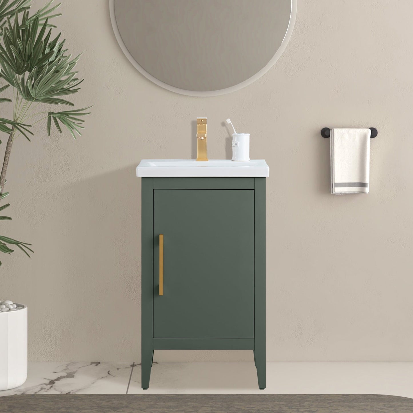 Mobiletto per lavabo da bagno Vanity Art 20 o 24 o 30 con piano in ceramica