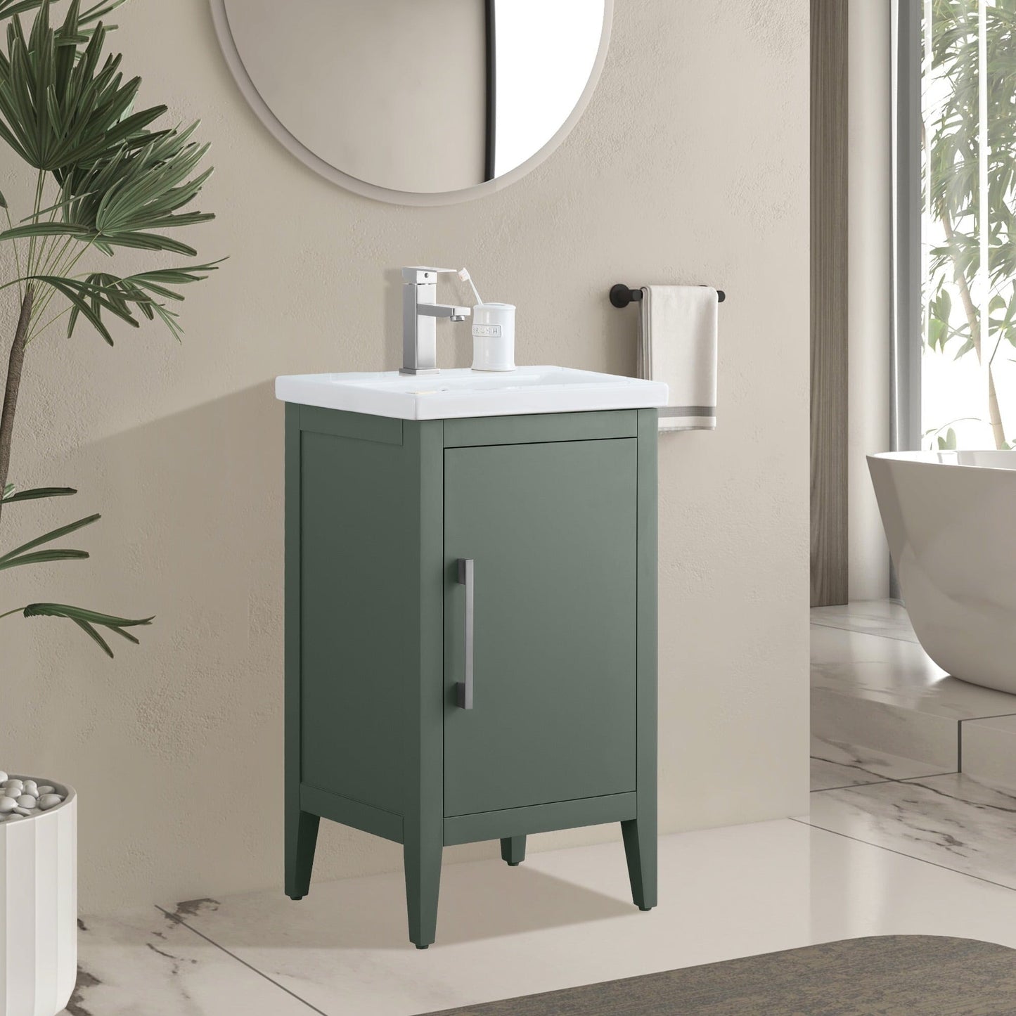 Mobiletto per lavabo da bagno Vanity Art 20 o 24 o 30 con piano in ceramica
