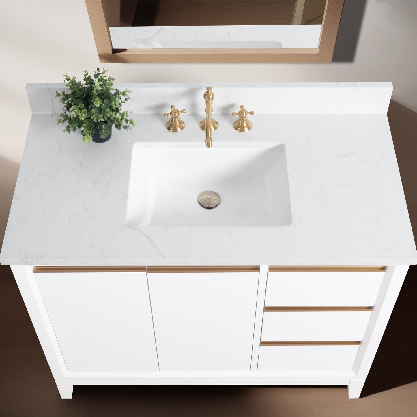 Mobile bagno Vanity Art con lavabo in ceramica e piano in marmo ingegnerizzato