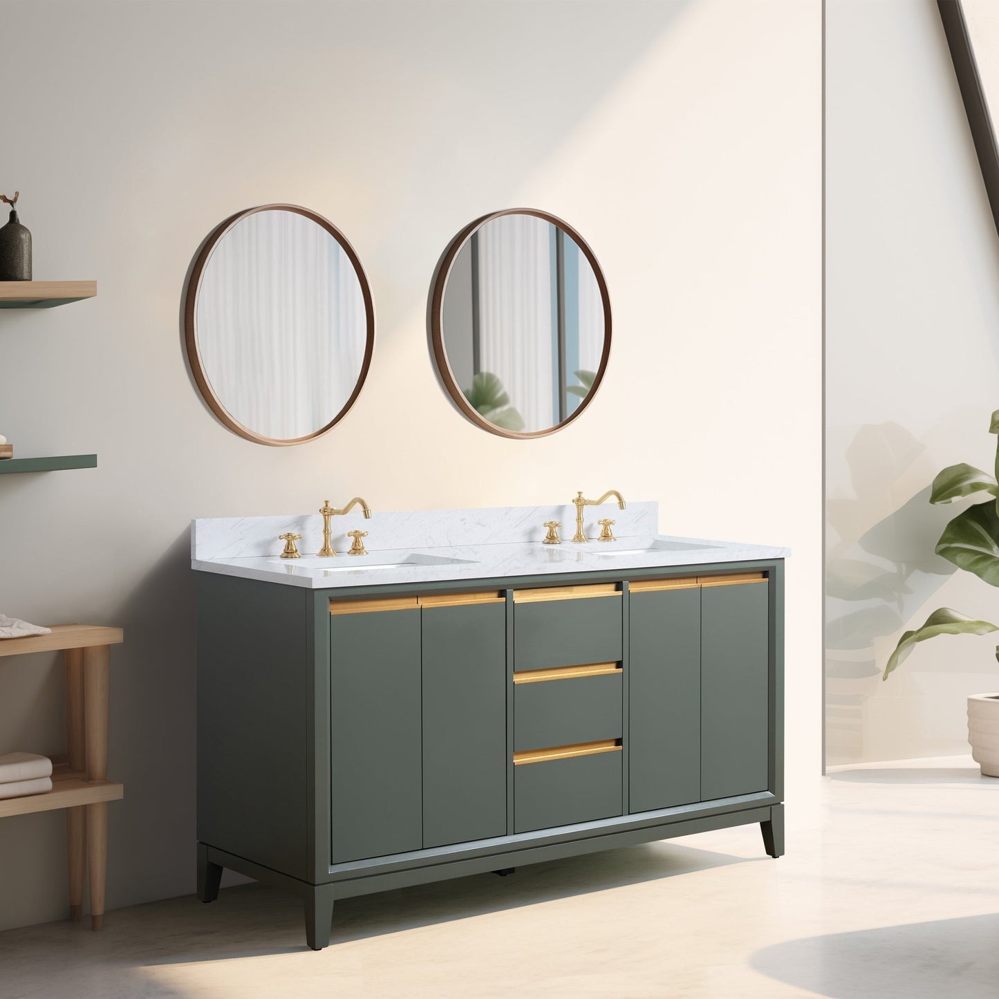 Mobile bagno Vanity Art con lavabo in ceramica e piano in marmo ingegnerizzato