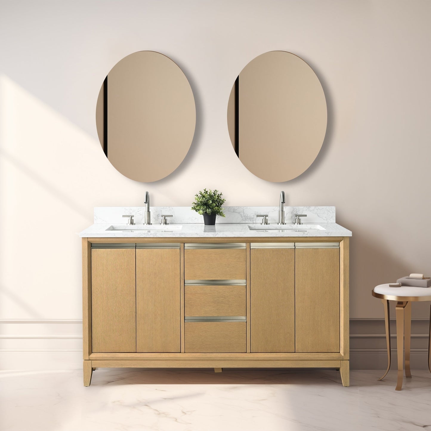 Mobile bagno Vanity Art con lavabo in ceramica e piano in marmo ingegnerizzato