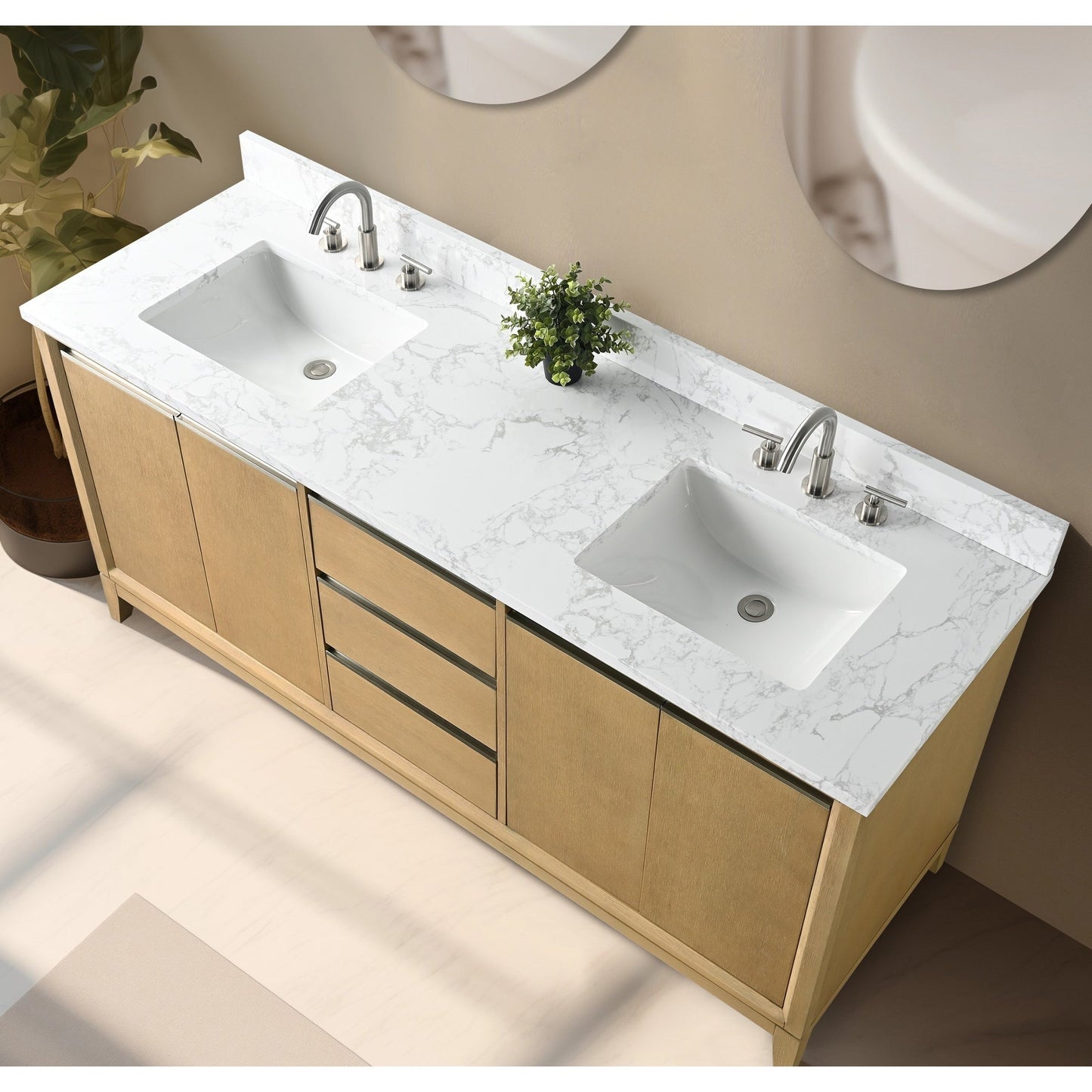 Mobile bagno Vanity Art con lavabo in ceramica e piano in marmo ingegnerizzato