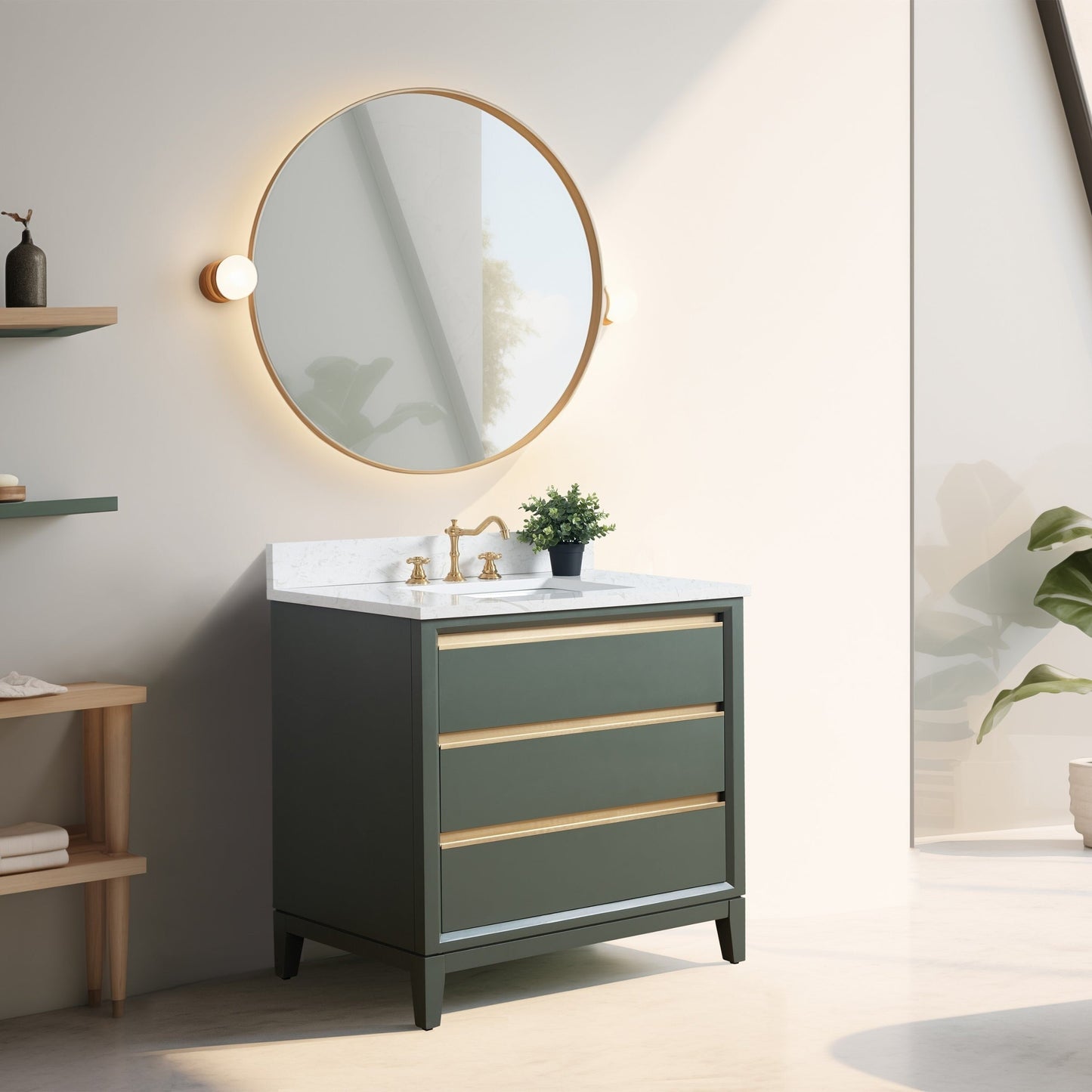 Mobile bagno Vanity Art con lavabo in ceramica e piano in marmo ingegnerizzato
