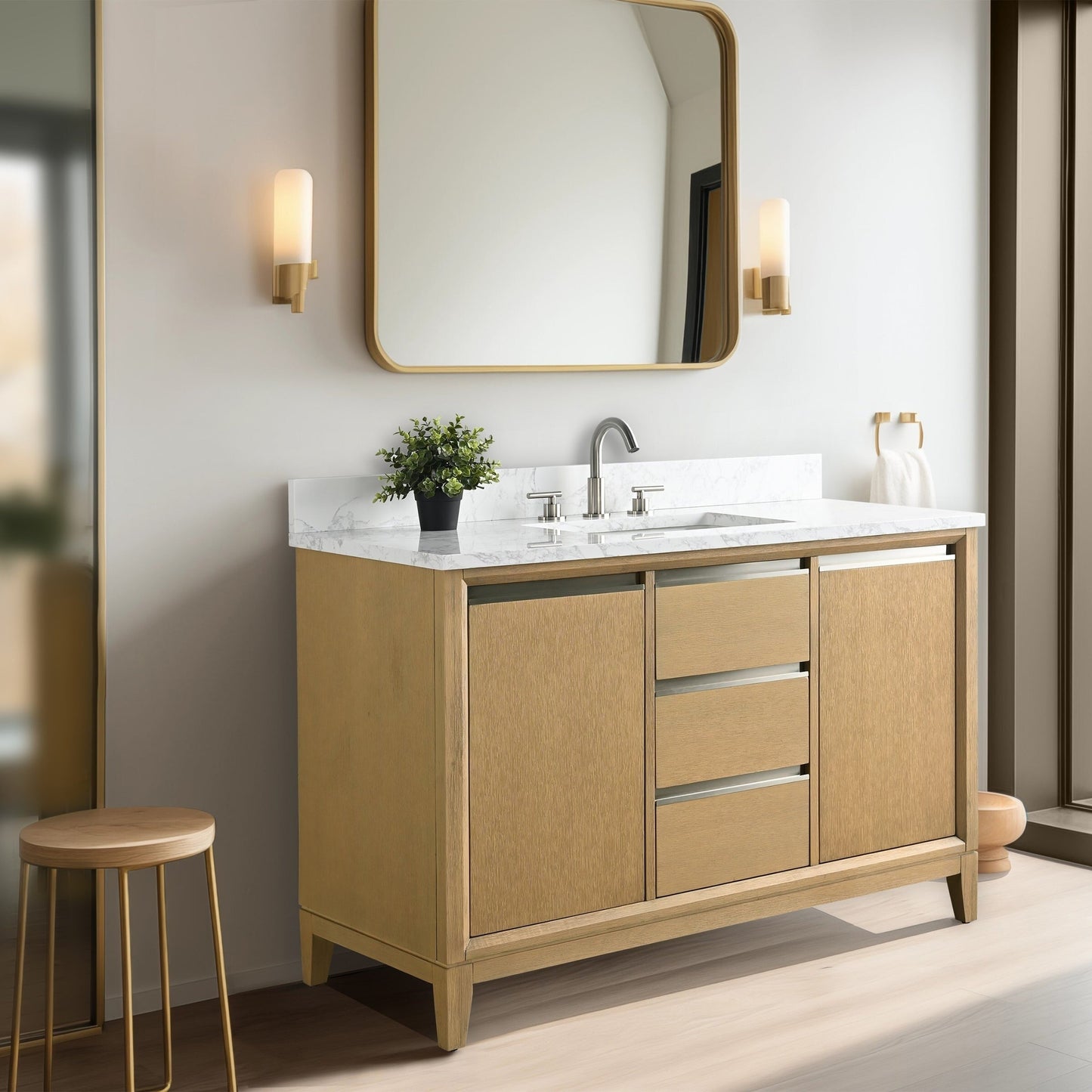 Mobile bagno Vanity Art con lavabo in ceramica e piano in marmo ingegnerizzato