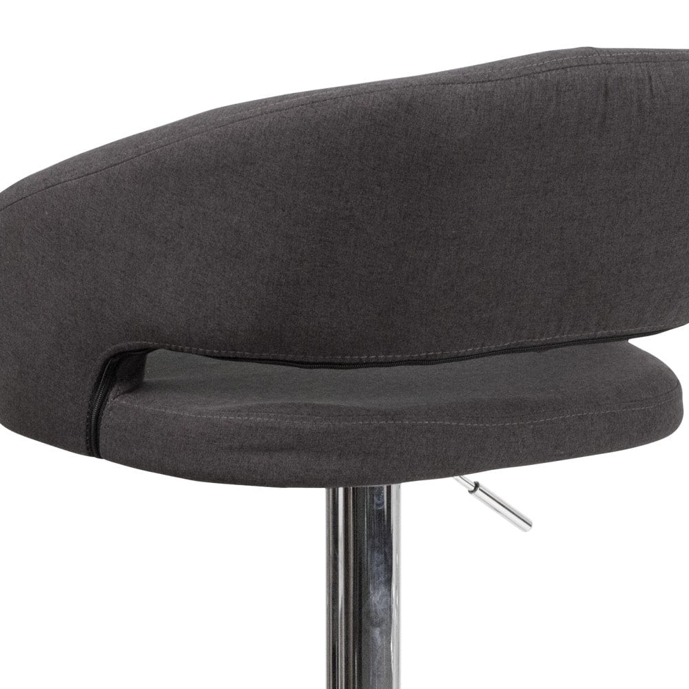 Sgabello da bar moderno imbottito regolabile in altezza con schienale arrotondato