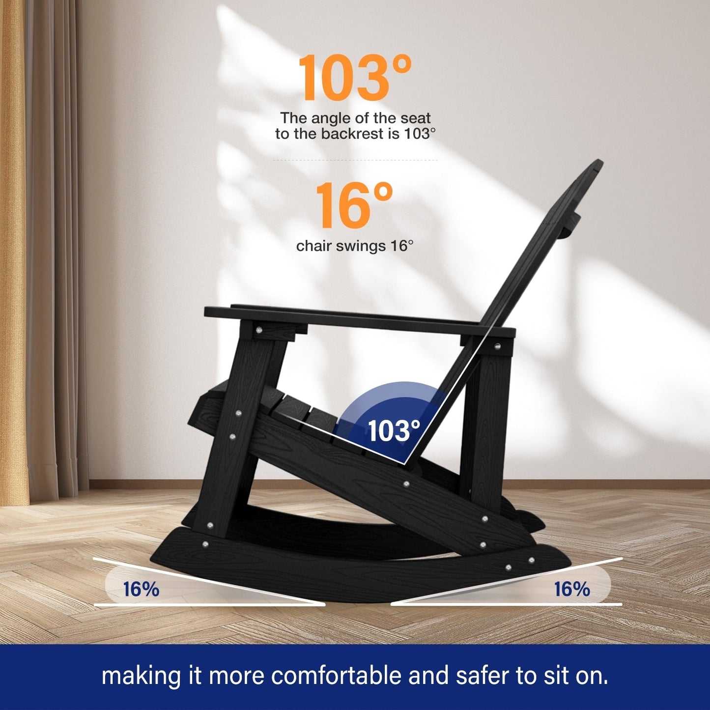 Sedia a dondolo da esterno WINSOON per tutte le stagioni, set da 2