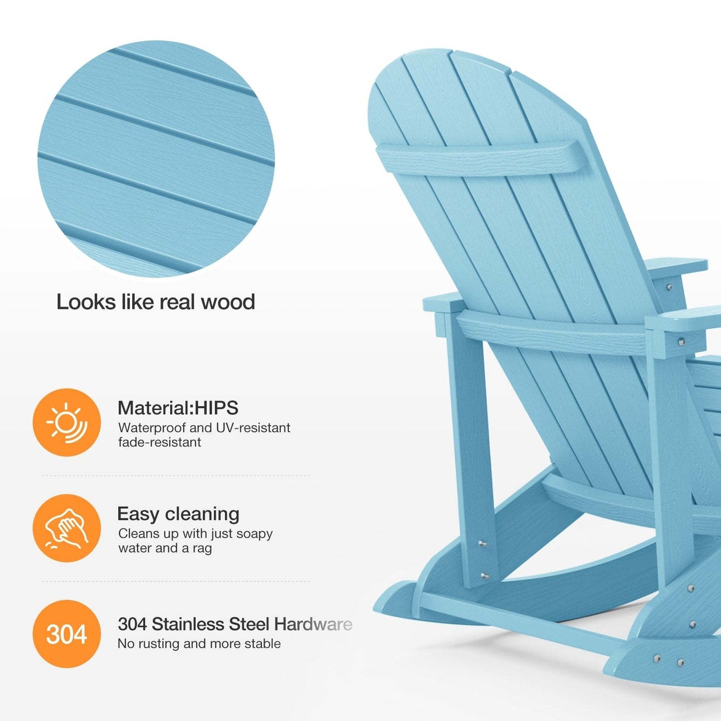 Sedia a dondolo da esterno WINSOON per tutte le stagioni, set da 2