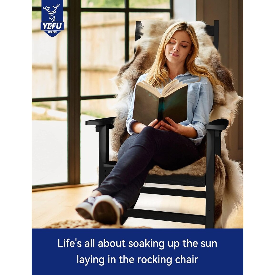 Sedia a dondolo da esterno WINSOON per tutte le stagioni, set da 2