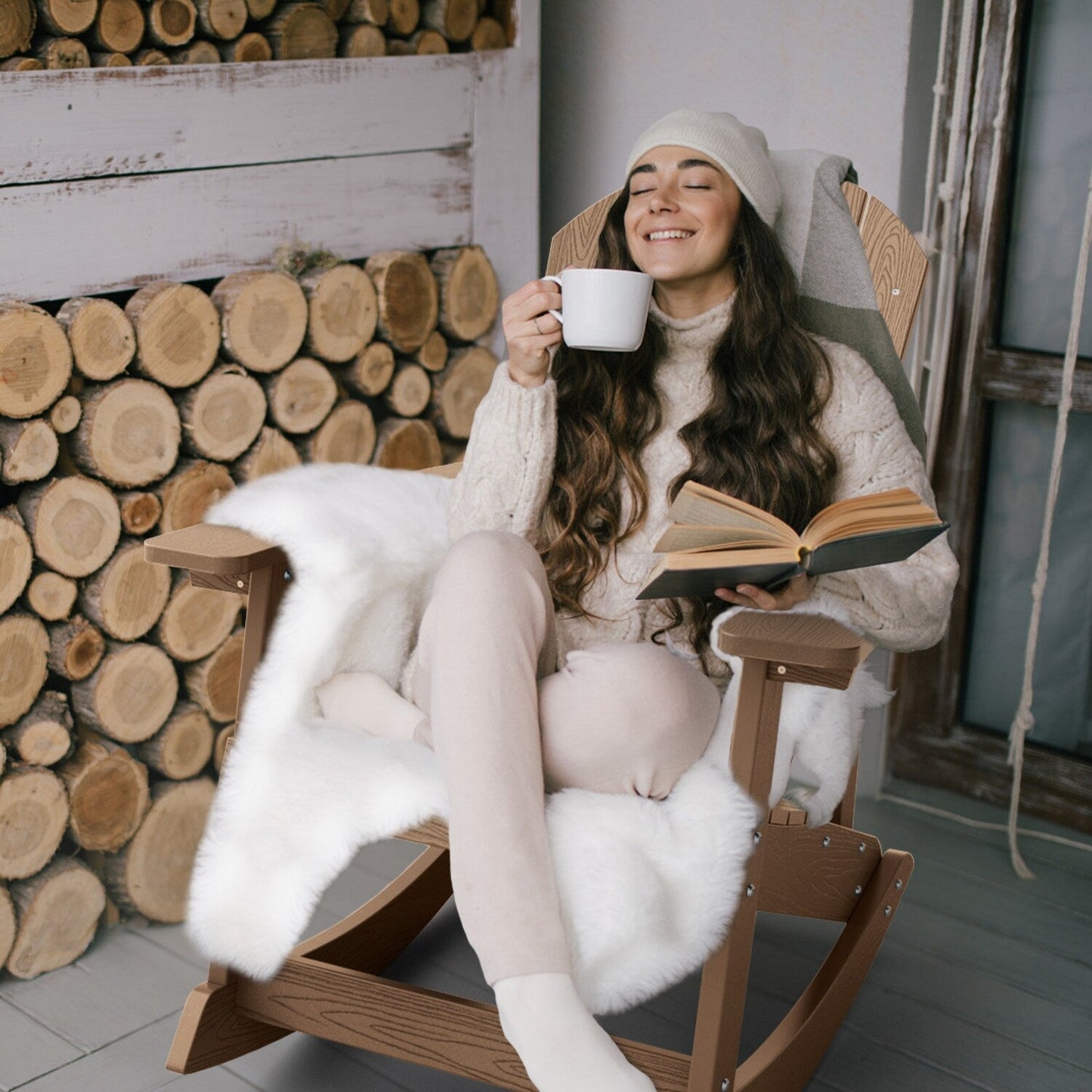 Sedia a dondolo da esterno WINSOON per tutte le stagioni, set da 2