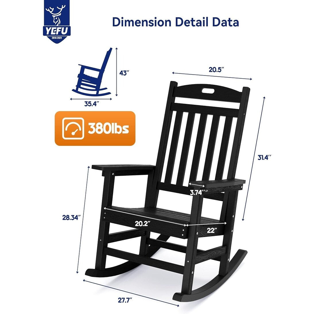 Sedia a dondolo da esterno WINSOON per tutte le stagioni, set da 2