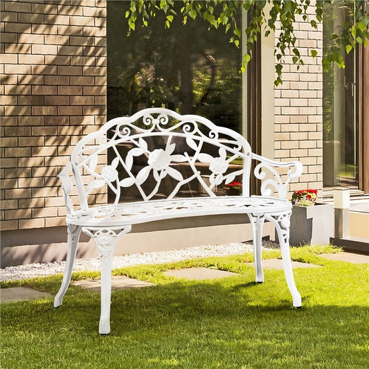 Panca da giardino in metallo per esterni Yaheetech - N/A