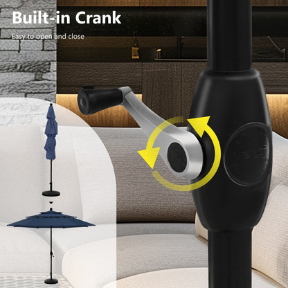 MAISON ARTS Ombrellone da esterno a 3 livelli, con inclinazione automatica, 10 piedi, con doppia ventilazione e luci LED