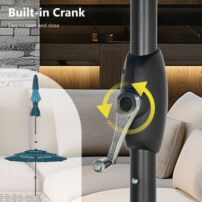 MAISON ARTS Ombrellone da esterno a 3 livelli, con inclinazione automatica, 10 piedi, con doppia ventilazione e luci LED