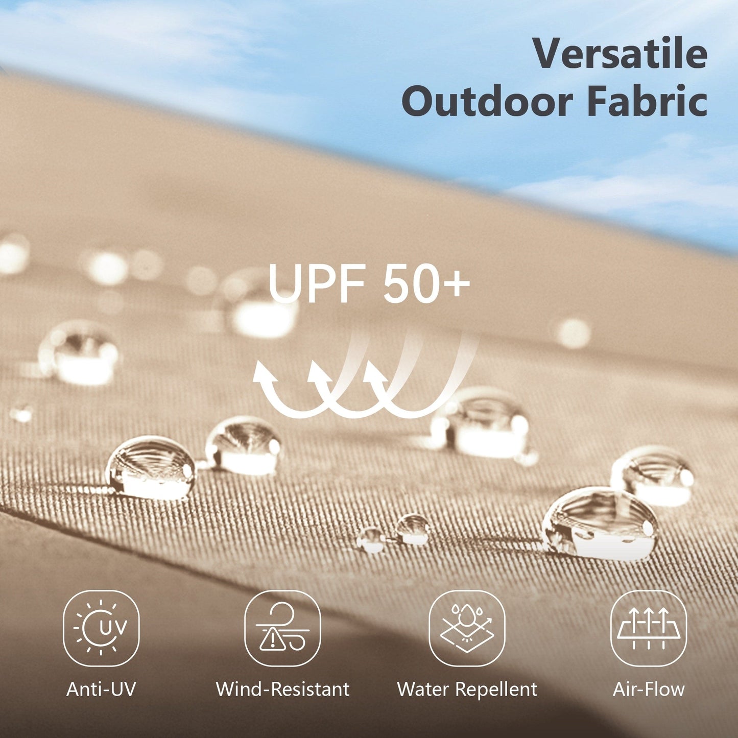 MAISON ARTS Ombrellone da esterno a 3 livelli, con inclinazione automatica, 10 piedi, con doppia ventilazione e luci LED