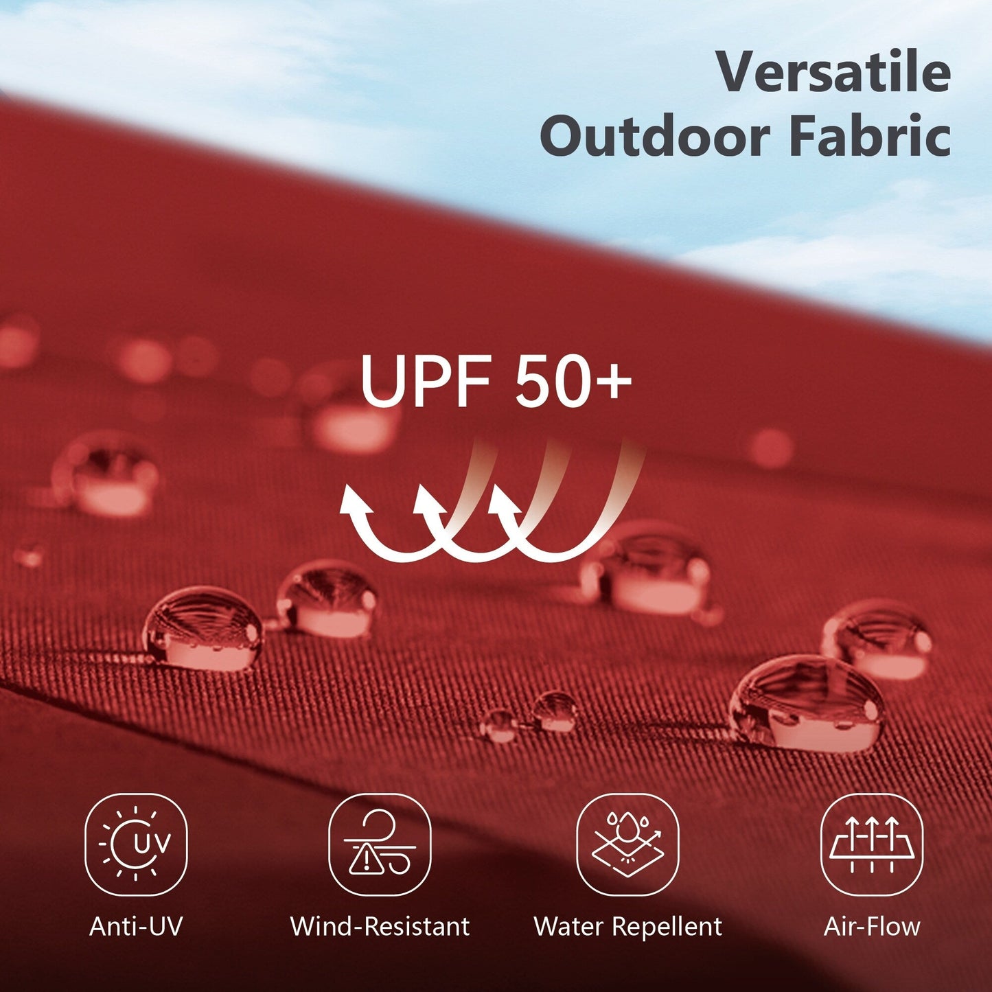 MAISON ARTS Ombrellone da esterno a 3 livelli, con inclinazione automatica, 10 piedi, con doppia ventilazione e luci LED