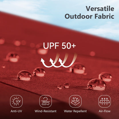 MAISON ARTS Ombrellone da esterno a 3 livelli, con inclinazione automatica, 10 piedi, con doppia ventilazione e luci LED