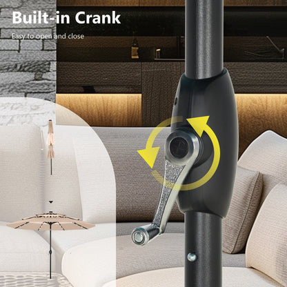 MAISON ARTS Ombrellone da esterno a 3 livelli, con inclinazione automatica, 10 piedi, con doppia ventilazione e luci LED