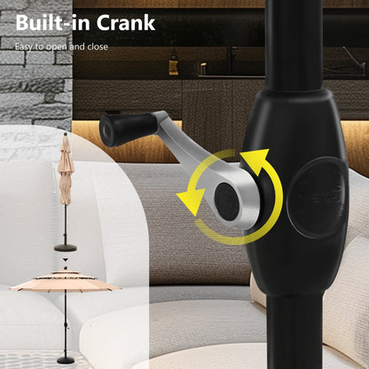 MAISON ARTS Ombrellone da esterno a 3 livelli, con inclinazione automatica, 10 piedi, con doppia ventilazione e luci LED