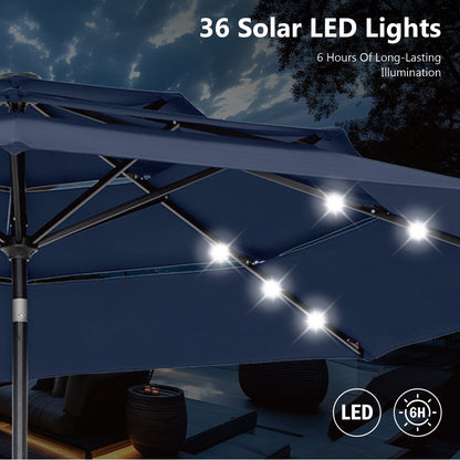 MAISON ARTS Ombrellone da esterno a 3 livelli, con inclinazione automatica, 10 piedi, con doppia ventilazione e luci LED