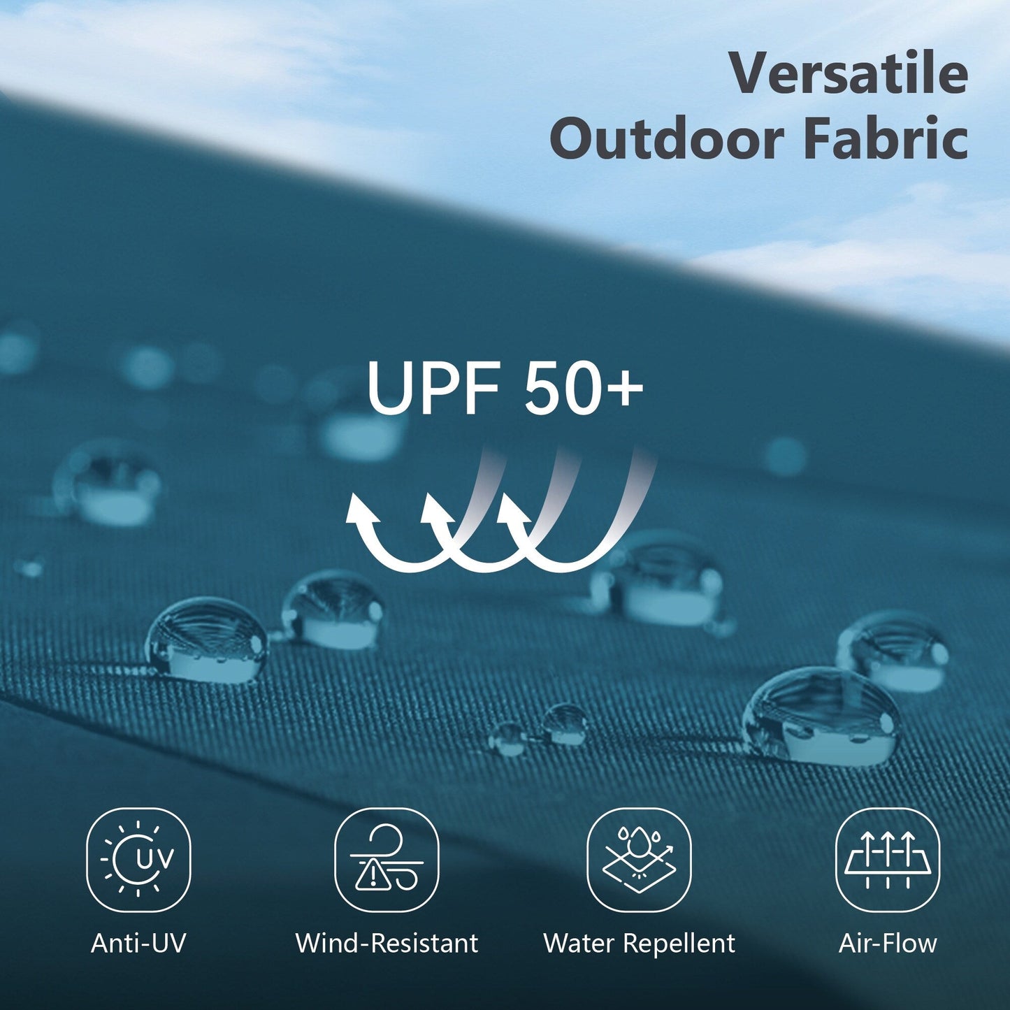 MAISON ARTS Ombrellone da esterno a 3 livelli, con inclinazione automatica, 10 piedi, con doppia ventilazione e luci LED