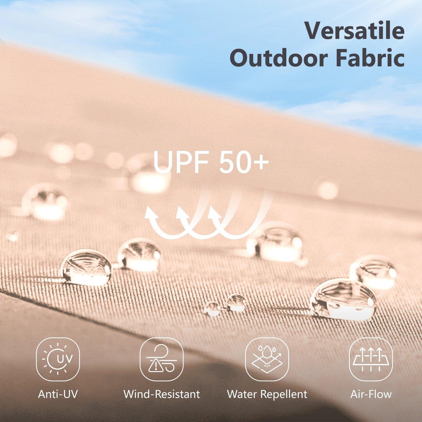 MAISON ARTS Ombrellone da esterno a 3 livelli, con inclinazione automatica, 10 piedi, con doppia ventilazione e luci LED